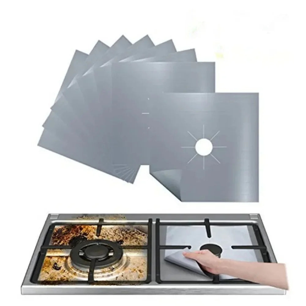 4pcs Washable Gas Stove Surface Protection 27cm Pad Oil And Dirt Resistant Kitchen Cleaning Accessories Household Cooker Tools