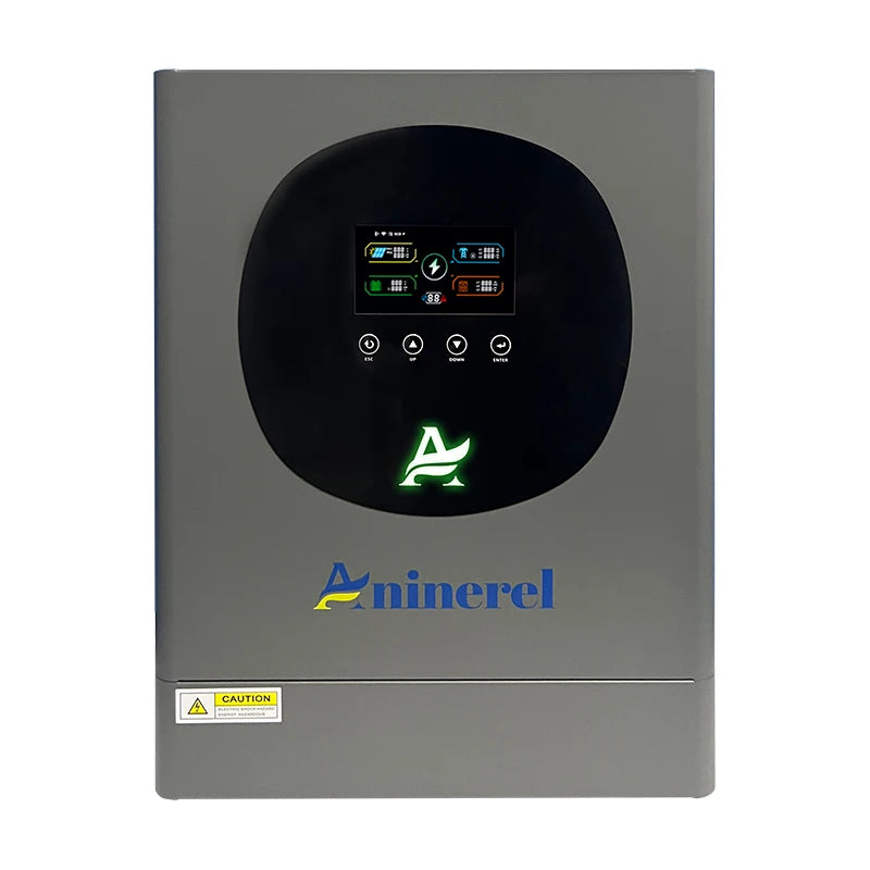 Aninerel 11KW 6.2 KW48V Hybrid Solar Inverter Dual Output Dual input Solar controller Color LCD Display MPPT 160A 120A PV 500VDC