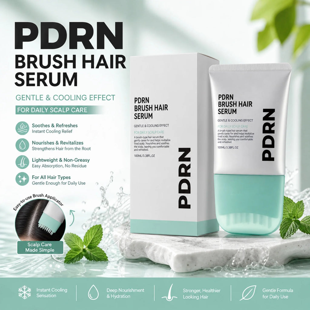 PDRN Hair Serum Cooling Brush Strengthen Hair Root Anti Hair Tired Scalp Nourishing Treatment for Scalp Massage Care Serum