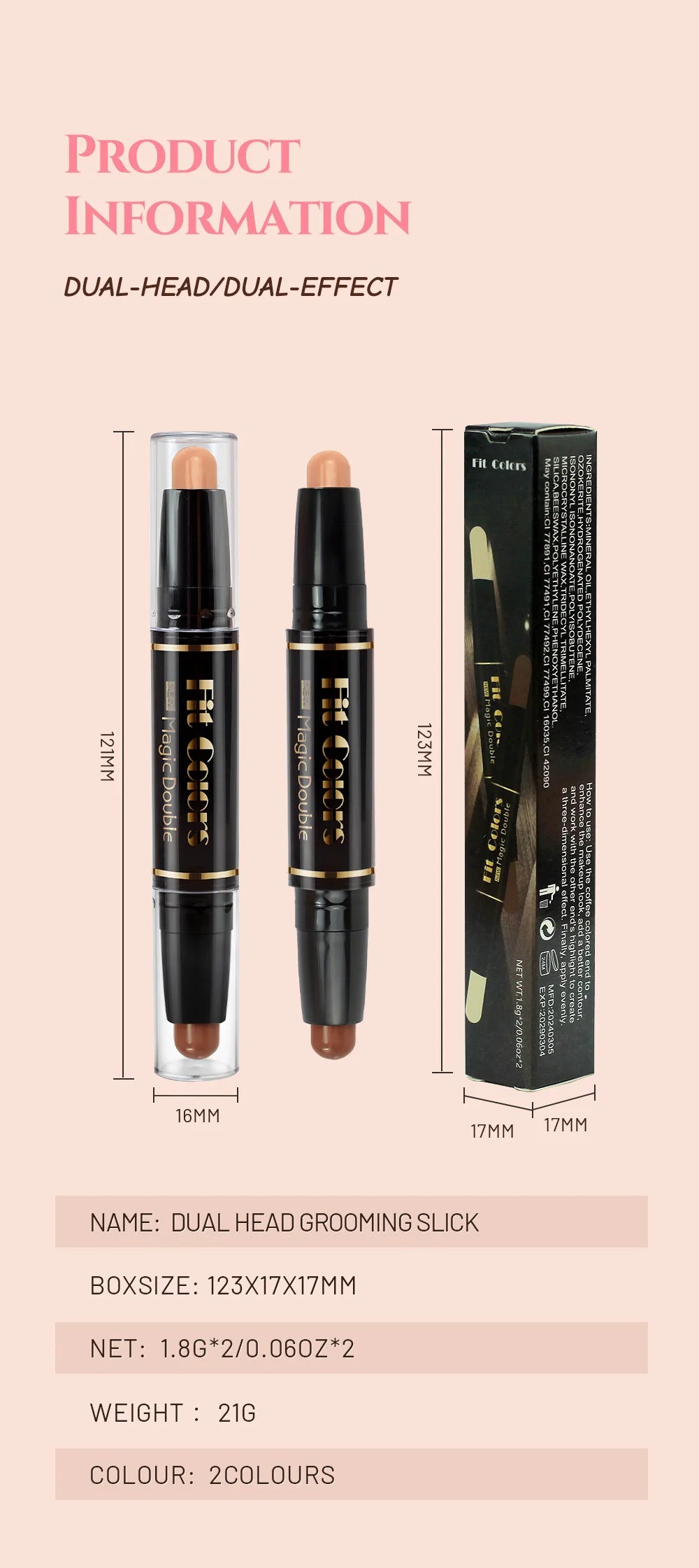 Double Head Highlight Pen Face Make Up Liquid Waterproof Contouring Foundation Contour Makeup Concealer Stick Pencil Cosmetics