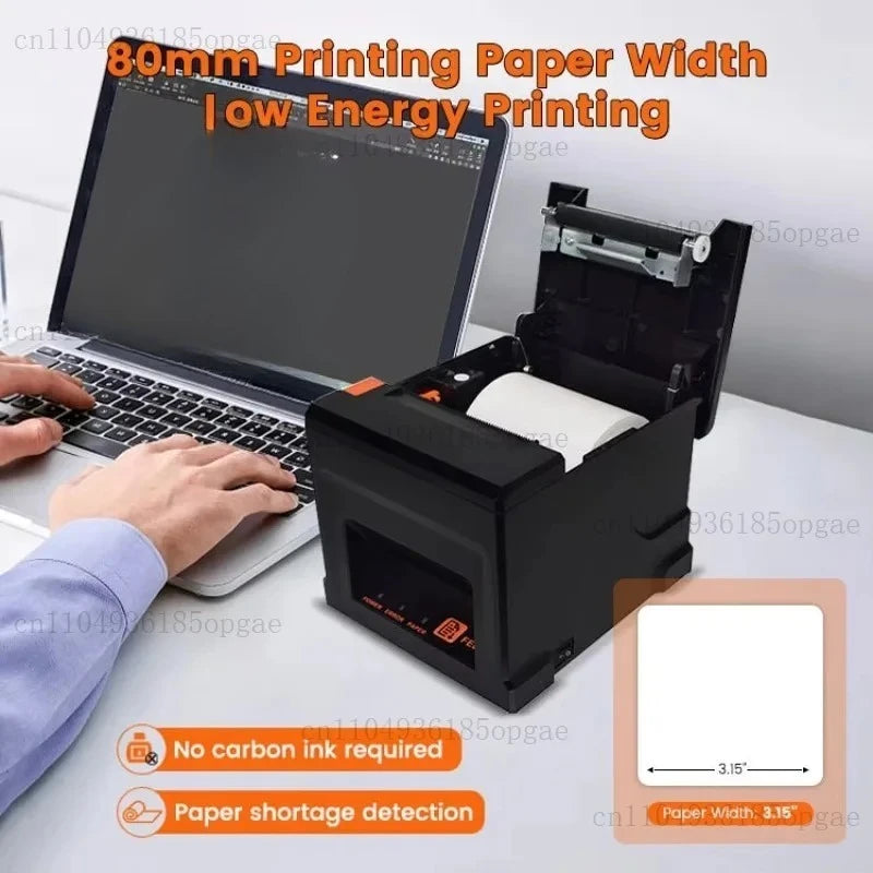 Automatic Cutter 80mm Receipt Thermal Single Machine Business for Bluetooth USB LAN Connection
