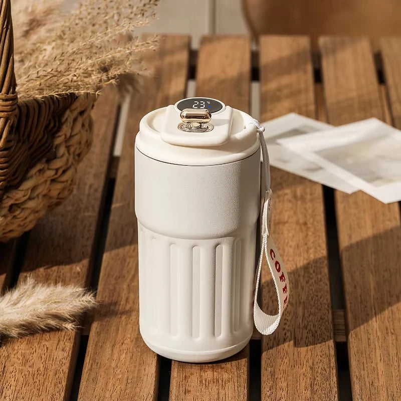 450ML LED Temperature Display Thermo Water Bottle Stainless Steel Coffee Cup Travel Vacuum Flask Keep Cold and Heat Thermal Mug