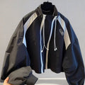 Zipper Design Niche Loose Casual Stand Collar Windbreaker Jacket Spring and Autumn Short Jacket Jacket Top