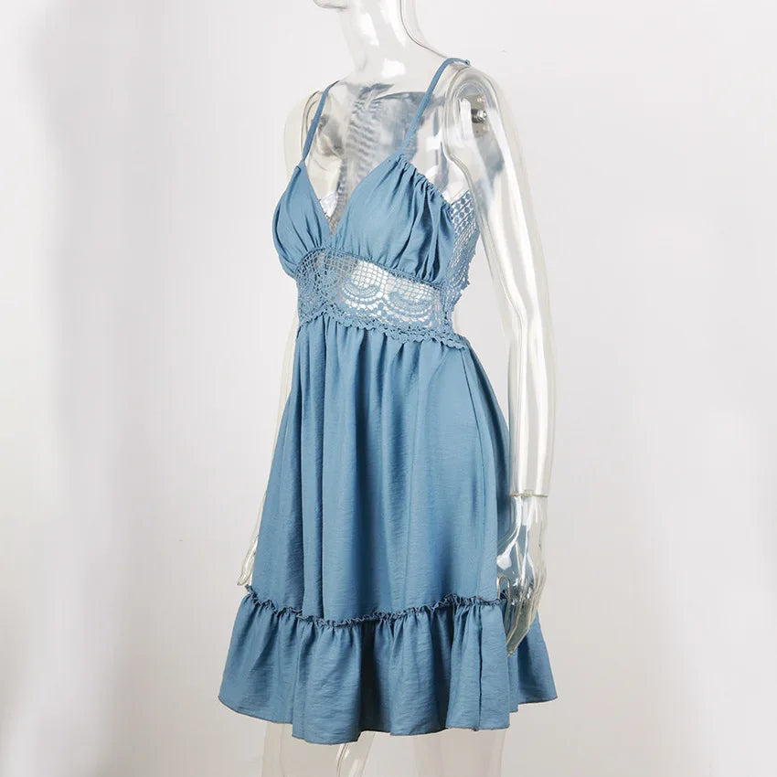Sexy Strapless Floral  Waist Dress Cross-Border Elegant Cotton Blend Wrap Chest Style No Sleeve Summer New Arrival