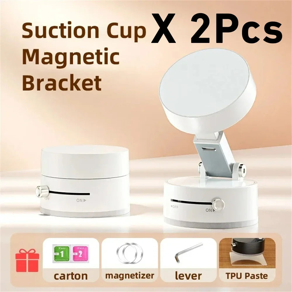 Magnetic Mobile Phone More Portable Vacuum Bracket Adjustable Double-Sided Suction Cup  Holder Lazy Stand For All Smartphone