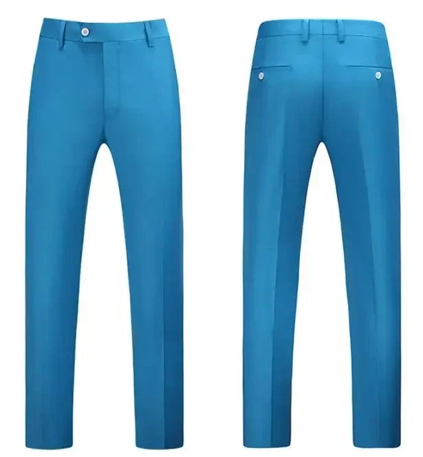 Royal Blue Men Suit Pants, Business Office Trousers, White Black Red Pantalones Hombre Wedding Party Dress Pant, Asian Size