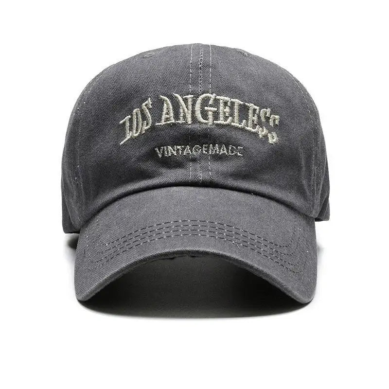 Retro Baseball Cap For Women Summer Washed Denim Letter Sun Hat Wide Brim Fashionable Duckbill Cap