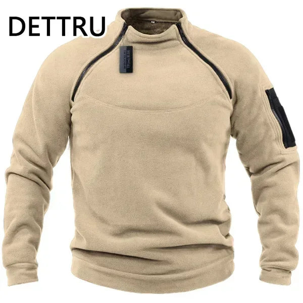 Brand High Quality Winter Mens  Sweatshirt Fleece Zipper Pullover Men's Solid Color Loose Lamb Thick Clothing Streetwear