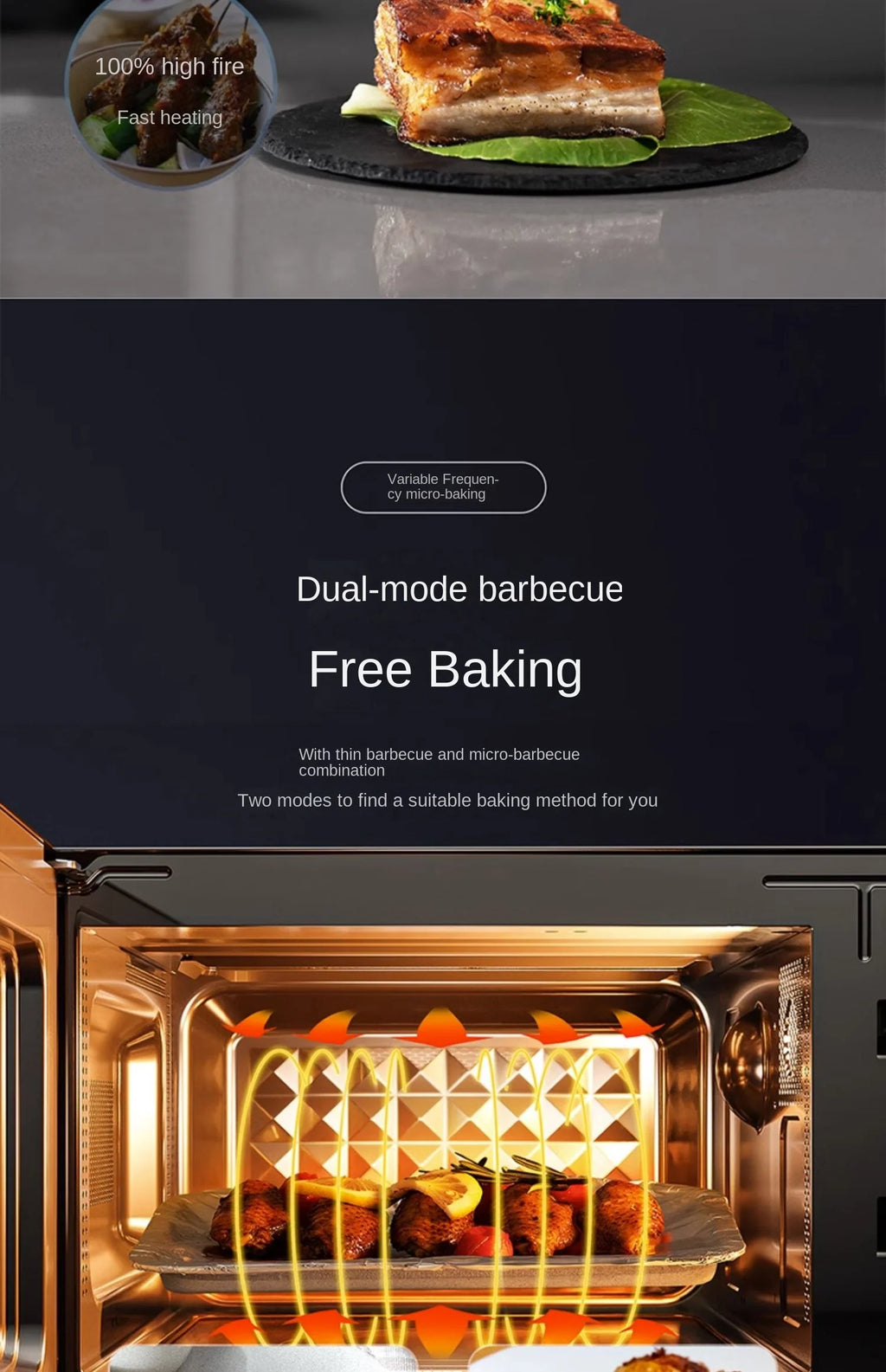 220V Midea Frequency Conversion Microwave Oven Integrated Machine Micro Roasting Level 1 Energy Efficiency Light Wave  New BDC