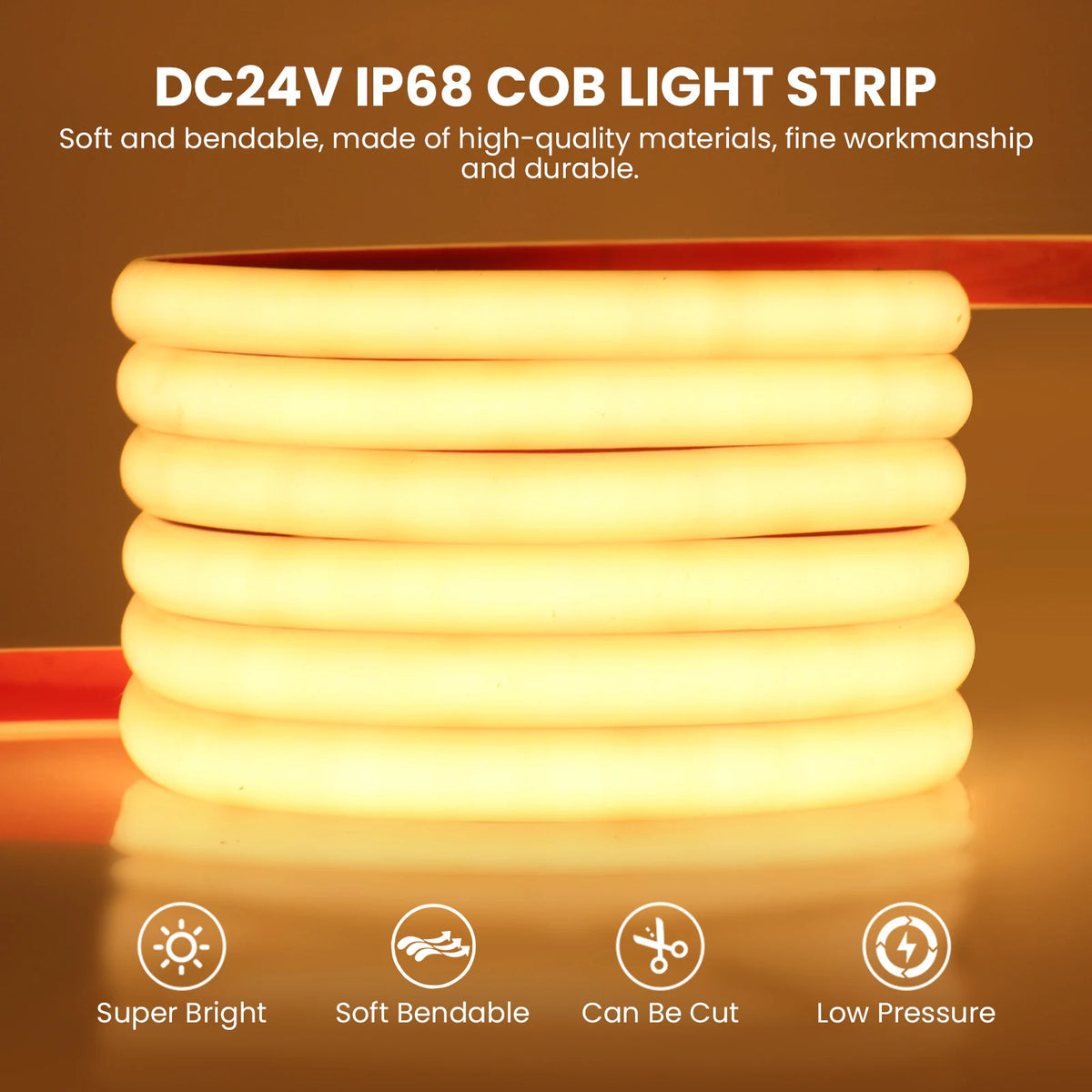 1200mAh 2400mAh 7200mAh COB Solar LED Strip Neon Light Sign DC 24V Flexible Waterproof IP68 IP67 Adhesive Tape Diode Lamp Linear