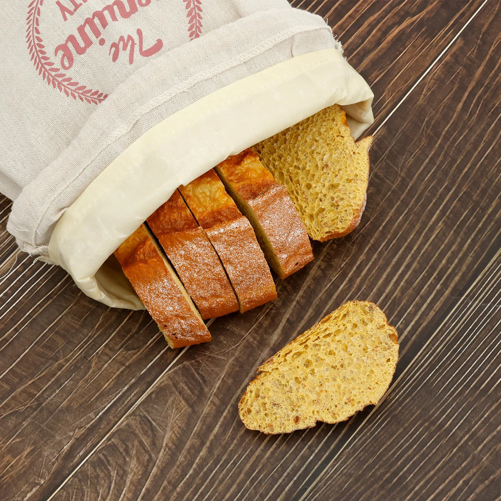 2 Pcs Bread Bag Reusable Cotton and Beeswax Sourdough Bag Multifunctional Portable Bread Sack for Home Picnic Traveling Daily