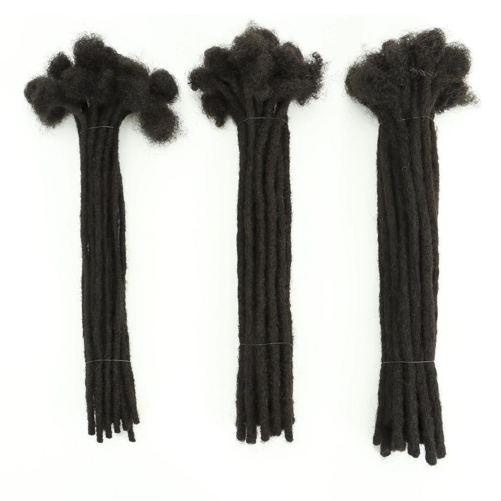 Dreadlocks Brazilian Human Hair Strand Crochet Braid Hair Loc Extension 0.6 0.8 CM Kinky Braiding Bundles Microlocks Wholesale