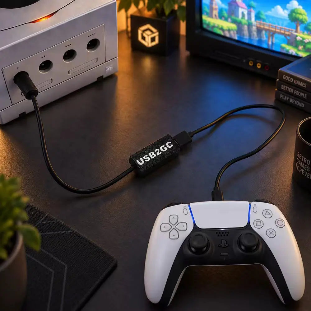 USB2GC USB Controller to NGC Adapter for GameCube Console Connect to Switch Pro, XBOX 360, PS3,PS4,PS5 USB Controllers