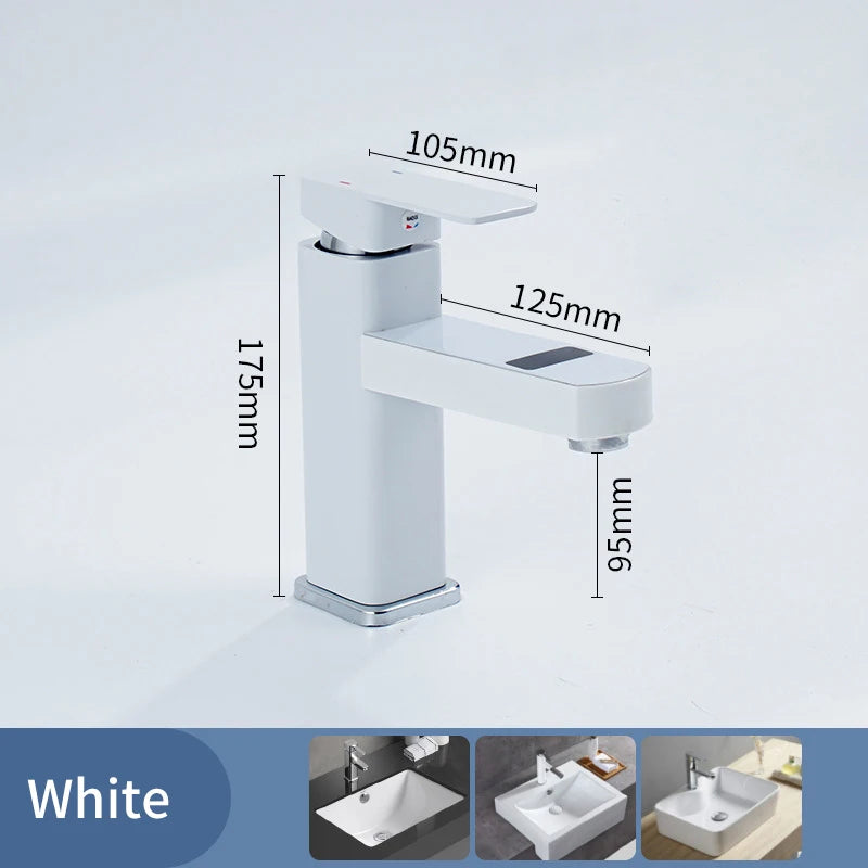 Touch LED Digital Faucet Temperature Display Basin Faucet Hot Cold Mixer Tap Ceramic Valve Core Kitchen Bathroom Accessories