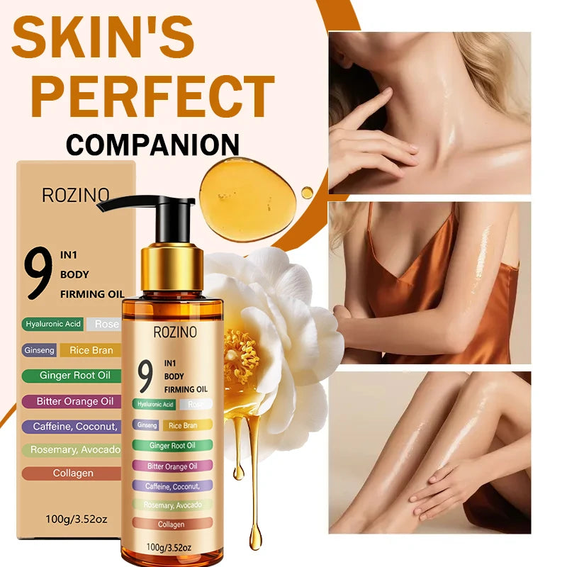 9 in 1 Firming Body Oil, Powerfully Tightens and Instantly Improves Skin Elasticity + Deeply Hydrates Without Drying Out the Skin, Suitable for Both Men and Women, Refreshing and Non-Greasy, Specially Designed Firming Oil for