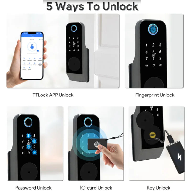 Waterproof TTLock App Outdoor Gate Fingerprint Lock Smart Door Lock Smart Bluetooth Digital APP Keypad Code Keyless Door Lock
