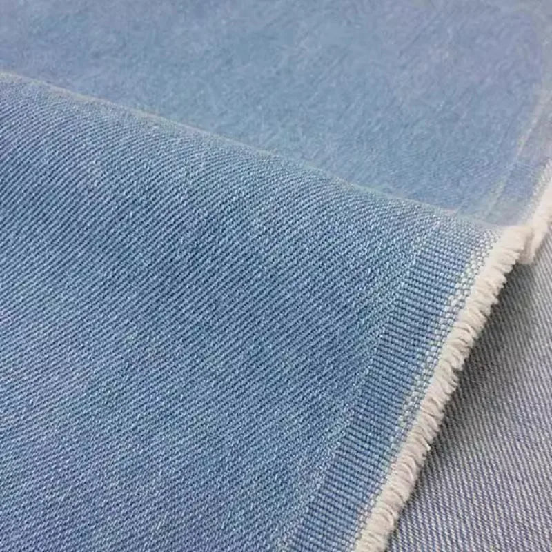 Washed Denim Jeans Fabric Cotton By The Meter for Needlework Dress Skirt Shirt Jacket Pants Diy Sewing Wearable Soft Cloth Blue