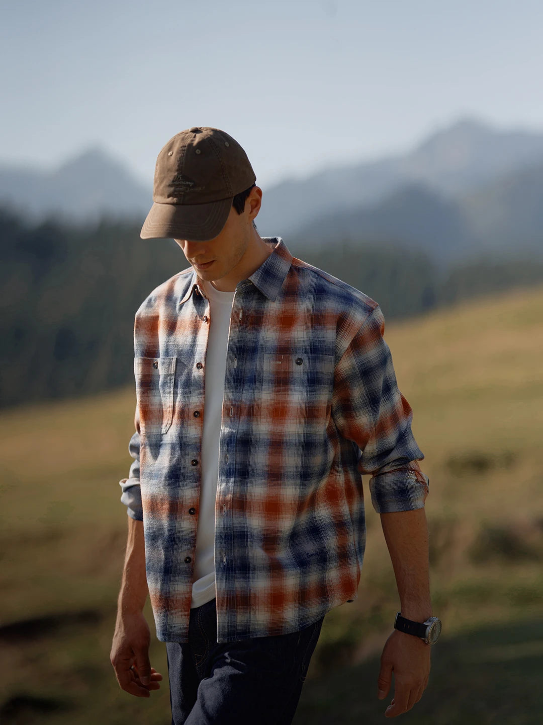 SIMWOOD 2026 Autumn New Men's Oversized Vintage Plaid Flannel Shirt 280gsm Thick Warm Long Sleeve Casual Top