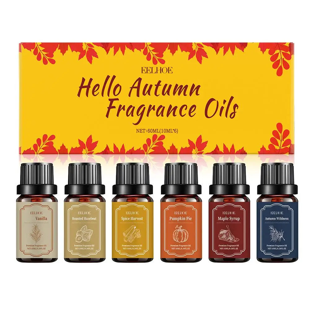 6x10ml Autumn Diffuser Fragrance Oils, Fall Essential Oils For Diffusers For Home,  Candle Soap Making Scents, Coconut Vanilla