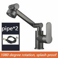 Multifunction Bathroom Kitchen Sink Faucet Swivel Cold Hot Water Tap with 2 Modes Basin Water Tap
