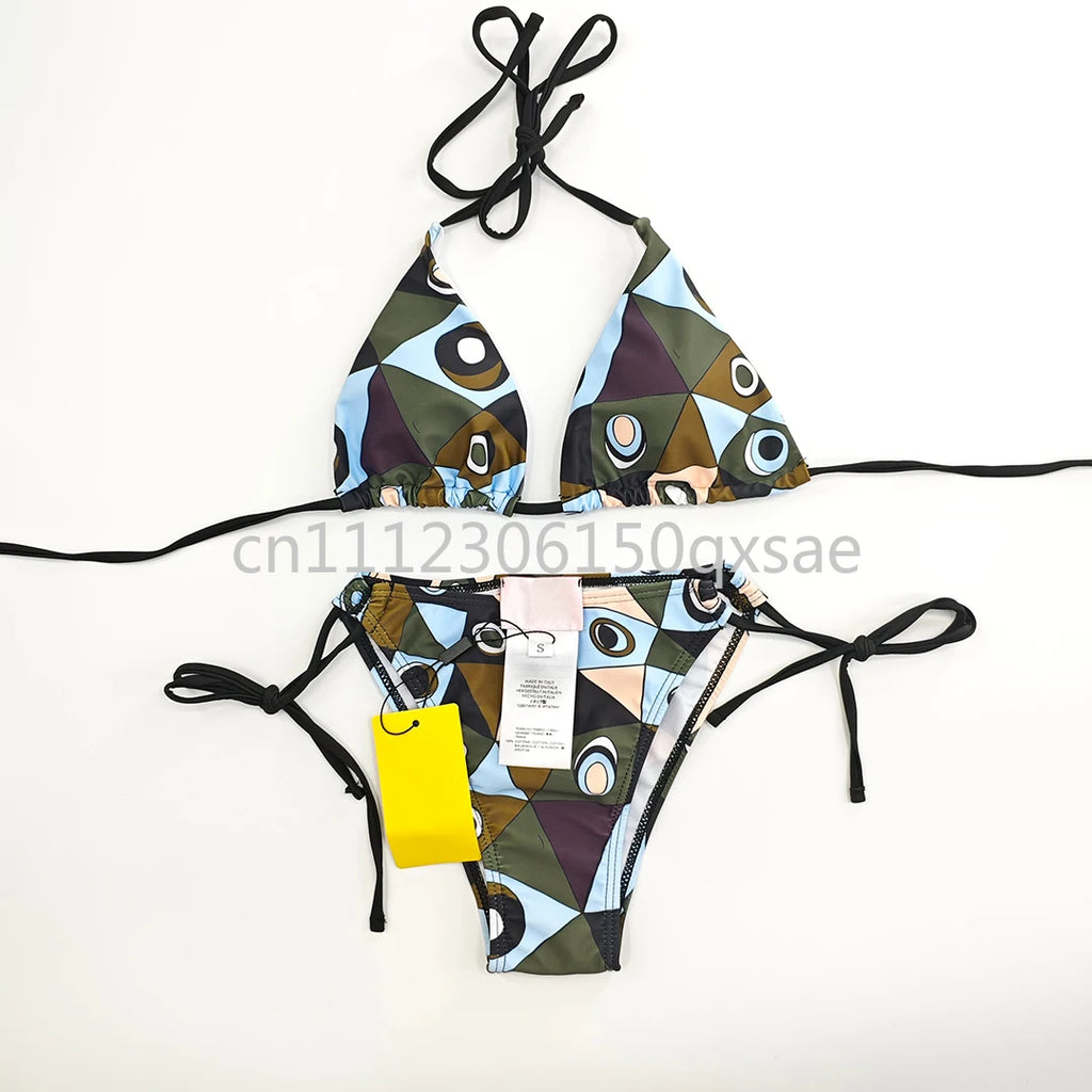 2026 Fashion Design Women's Brown Dresses with Letter Signature Logo Classic Brand Lady Skirts Beachwear Swimwear