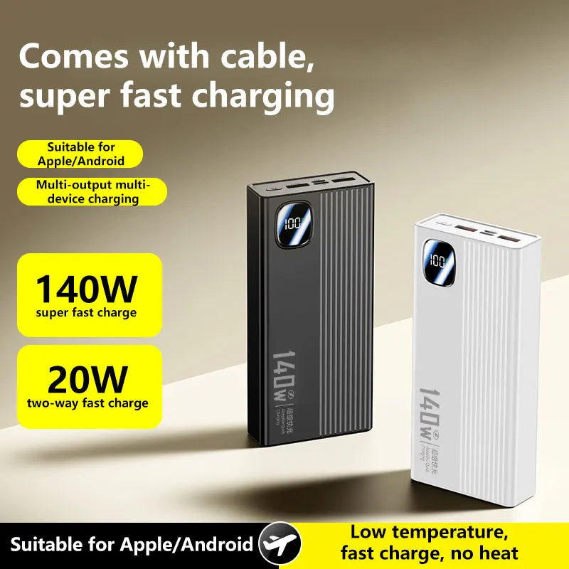 Oneplus 200000mAh Large Capacity Power Bank 140W Ultra-thin Fast Charging Built-in Power Bank Portable Fast Charging Power Bank