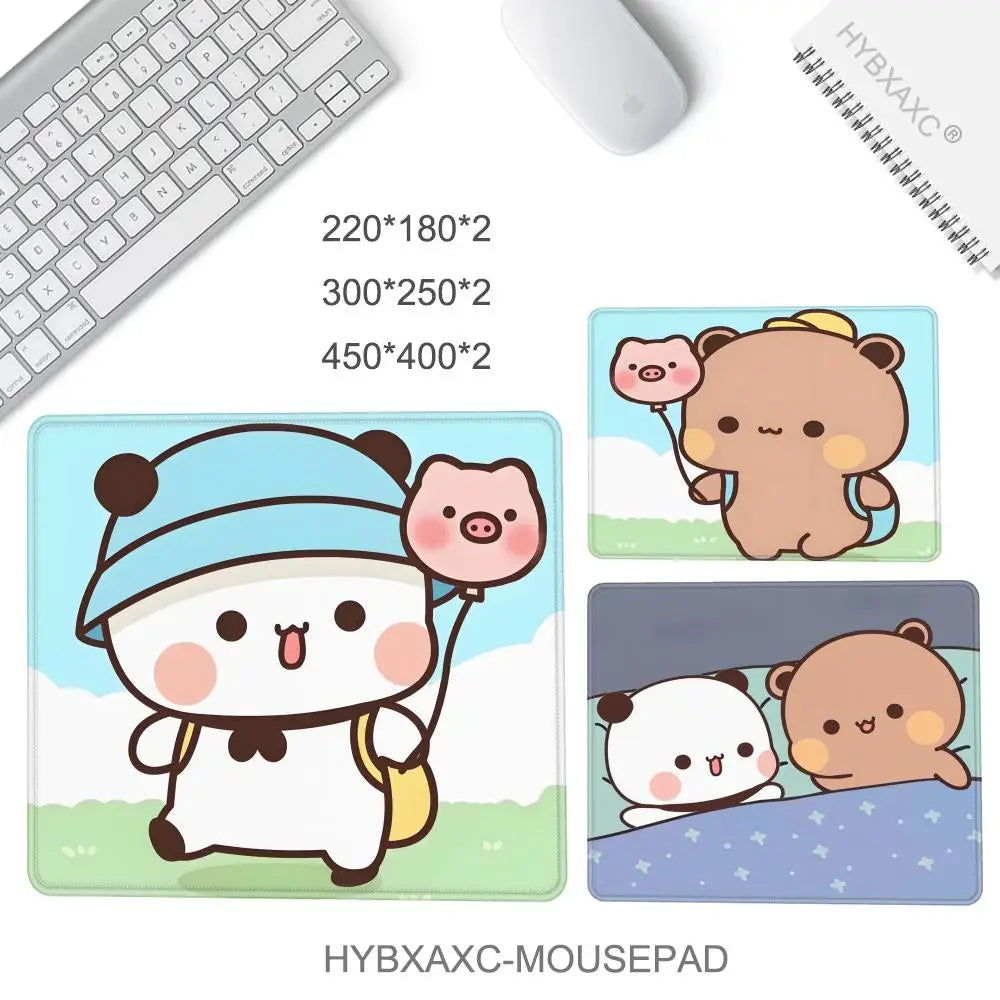 Cute Cartoon Couple DUDU BUBU Mousepad Small LockEdge Mouse Pad For Gamers Computer Desk Pad Rectangular Anti-slip Rubber