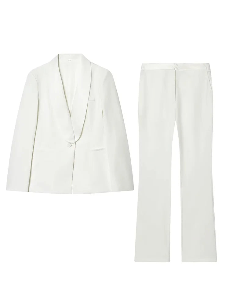 HH 2026 Women New Fashion Solid 2-Piece Set Single Button Long Sleeve Blazer Jacket+High Waist Zipper Pockets Solid Long Pants