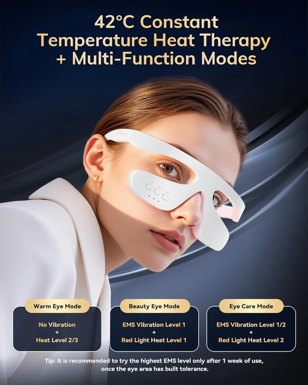 Smart Eye Massager 3D Red Light Eye Fatigue Dark Circles Relaxing Under-Eye Glasses Massage Beauty Machine
