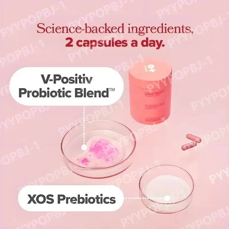 Women Probiotic Capsules Lactobacillus Prebiotic Formula Daily Gut Flora Balance Support Nutritional Supplement 60 Capsules
