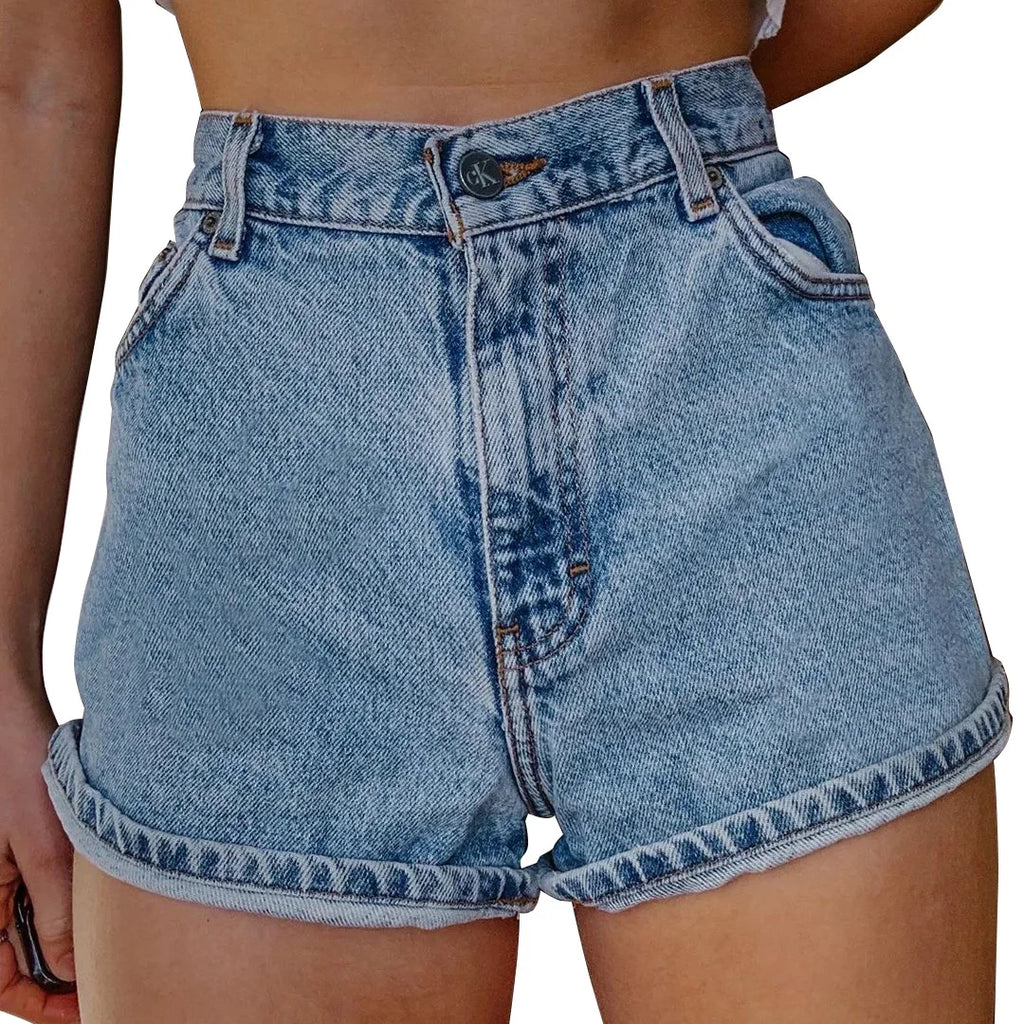 2025 French Retro Artistic Women's Casual Denim Shorts, Summer New Fashionable Printed Embroidery Versatile High-waisted Shorts