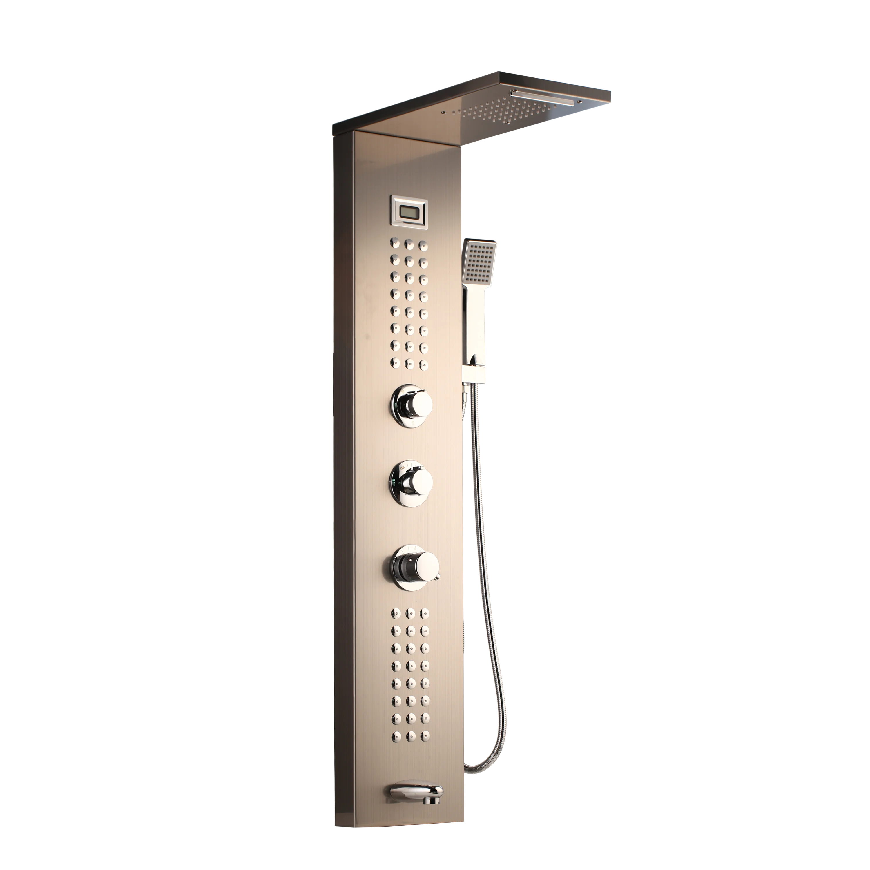 KEMAIDI Shower Panel Tower System with Digital Dispaly 4-Function Shower Systerm Faucet Mixer Rain Massage System with Body Jets