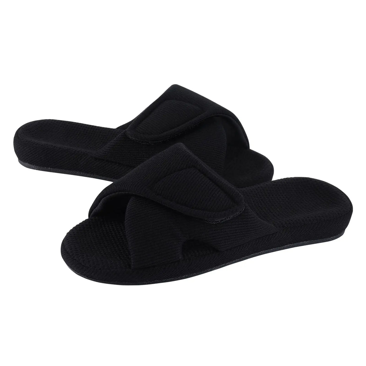 Evshine Memory Foam Women Slippers Fashion Open Toe Orthopedic House Slippers Corduroy Bedroom Slides Cotton Shoes For Women