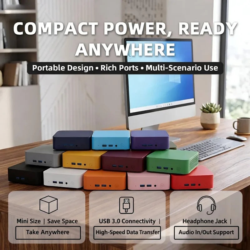 Intel Core i9-10980HK Mini PC Win11 16GB DDR4 2TB NVMe SSD WiFi6 BT5.2 4K HDMI Compact Gaming Office Streaming Workstation