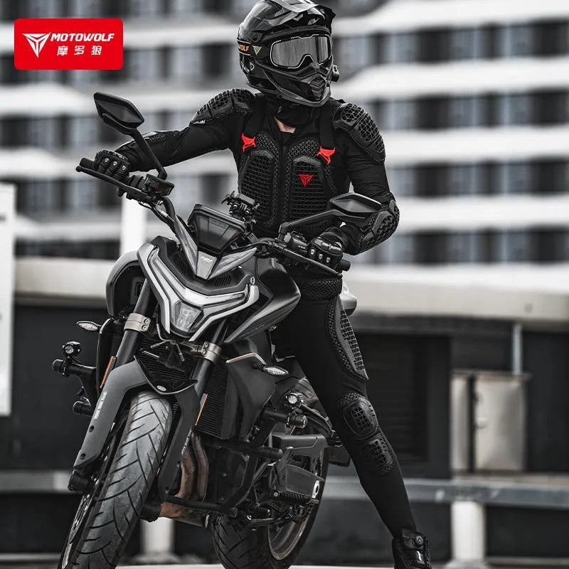 Motorcycle Jacket Body Armor for Motorbike Protection Breathable Abrasion-Resistant Impact Gear Moto Turtle Riding Jacket Pants
