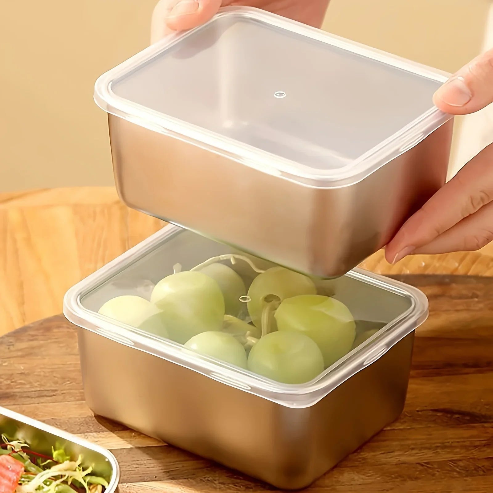6 Pack Stackable Stainless Steel Food Containers, Leakproof Airtight Reusable Lunch Boxes for School Picnic Outdoor Use