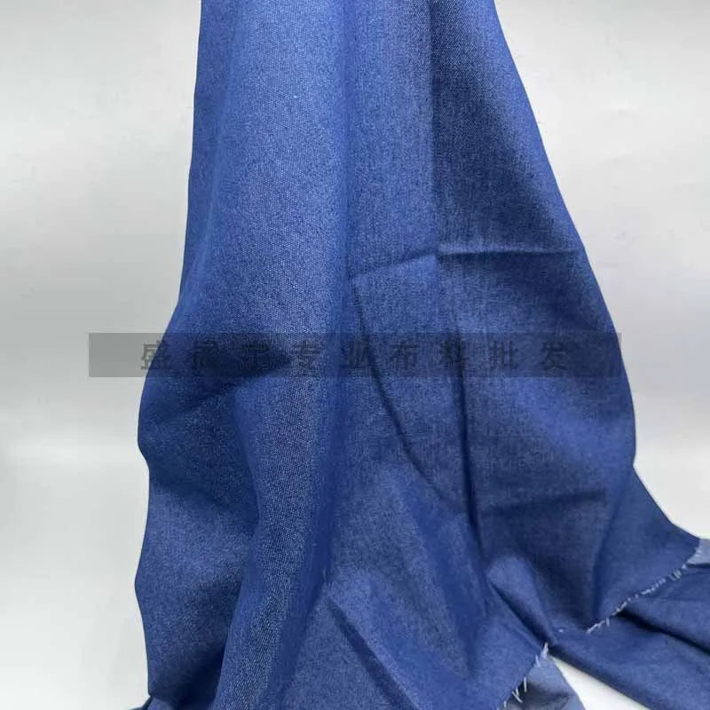 Thin Elastic Denim Fabric By The Meter for Clothing Shirts Jackets Pants Dresses Skirts Bags DIY Sewing Washed Cloth Soft Black