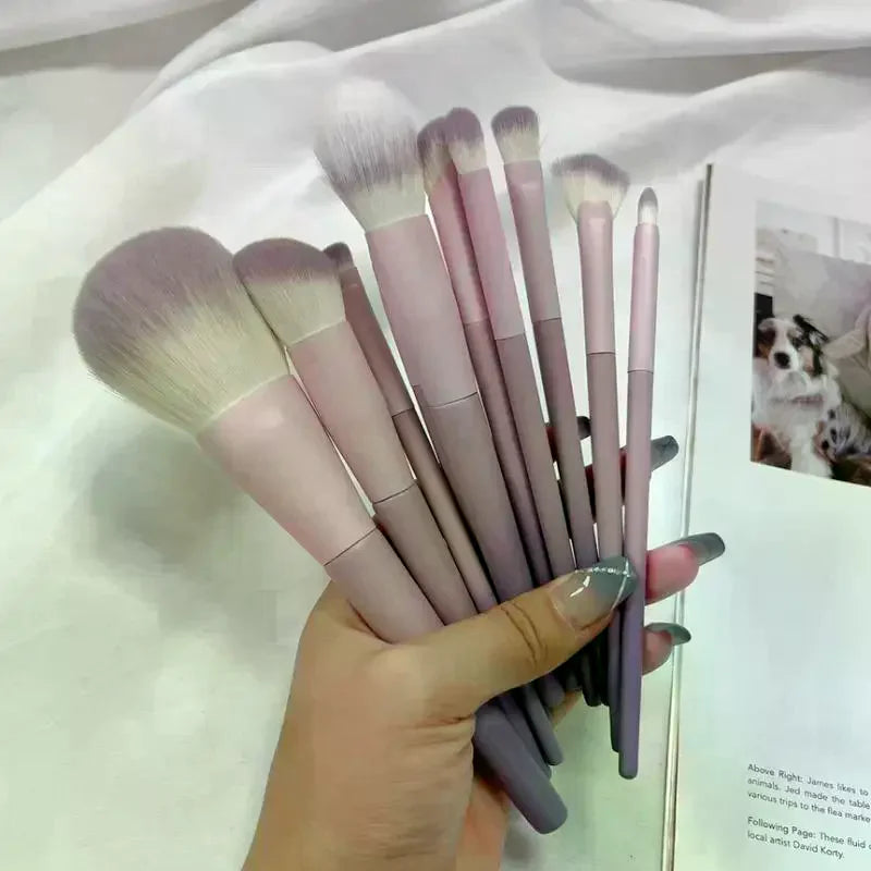 10 Pcs Purple Makeup Brush Set, Loose Powder Brush, Eye Shadow Brush, Full Set Of Beauty Tools Concealer Brush