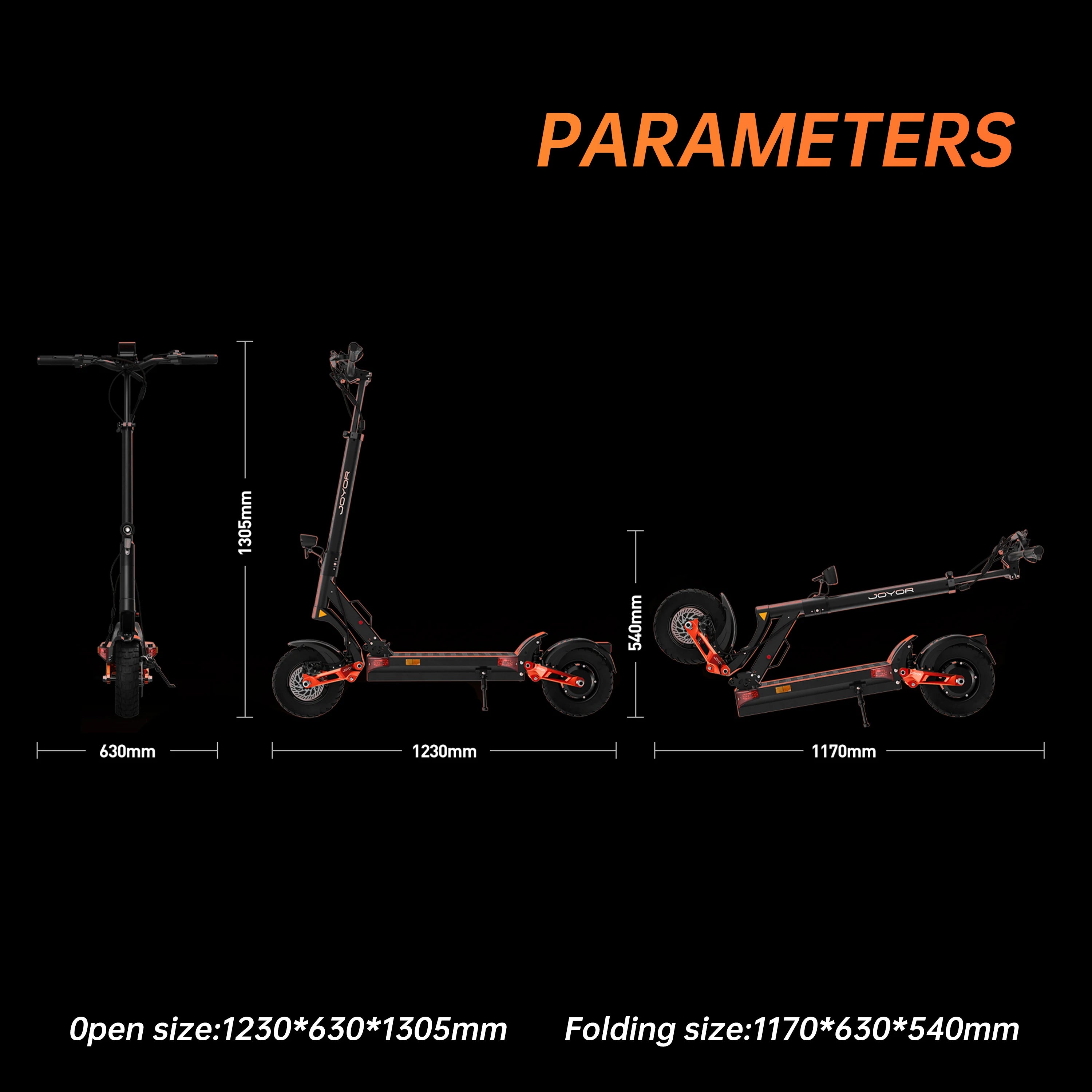 JOYOR T10 Flagship Electric Scooter 1000W Dual Motors 3600W Peak 37MPH 60V18Ah Battery 45 Miles Dual-Arm Suspension Dual Hydraulic Disc Brakes Anti-skid 10Inch OffRoad Tires High Speed Stability Aluminum Alloy Frame Foldable