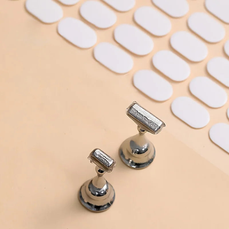 2pcs Nail Art Display Adhesive Tabs, Double-Sided Sticky Tape for False Nails Manicure Tip Holders, Clear Nail Stand Stickers