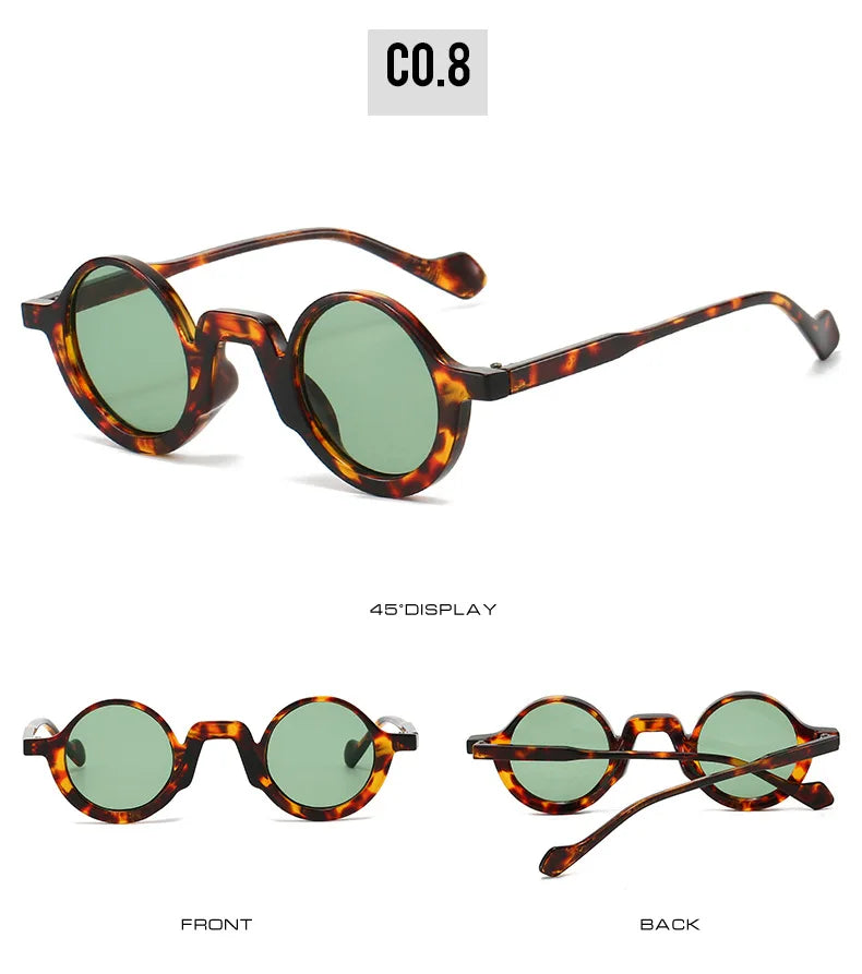 European and American New Retro Round Small-Frame Glasses with a High-End Feel, Unisex Sun Protection and Anti-Uv Sunglasses