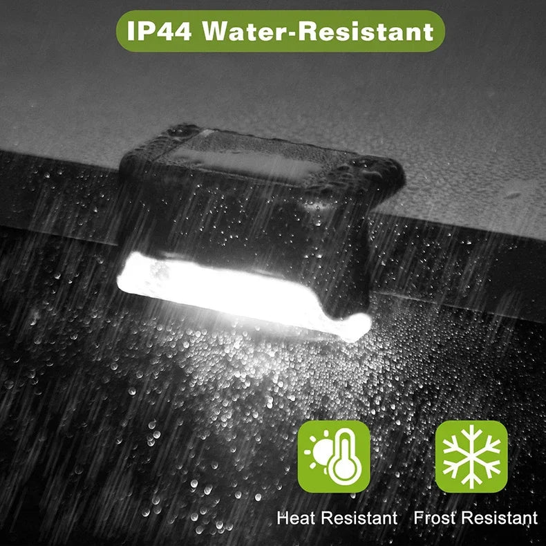1/4PCS Solar LED Deck Lights Waterproof Outdoor Step Fence Lighting for Patio Yard Stairs Automatic Dusk-to-Dawn L-Shaped Design