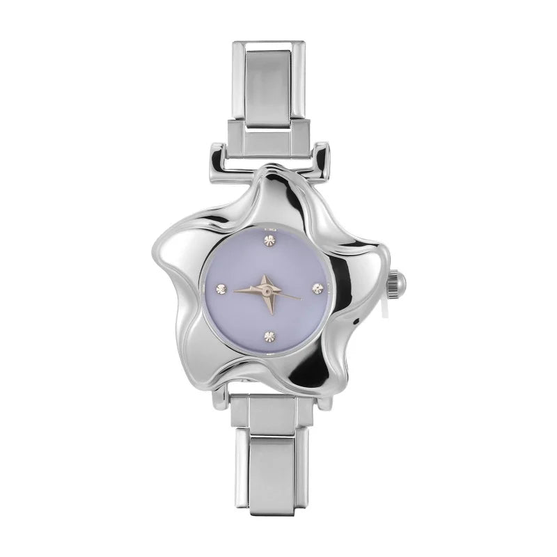 Irregular alloy case Arabic numeral classic dial Stars-shaped diamond-encrusted fashion Stainless Steel Bracelet ladies watch