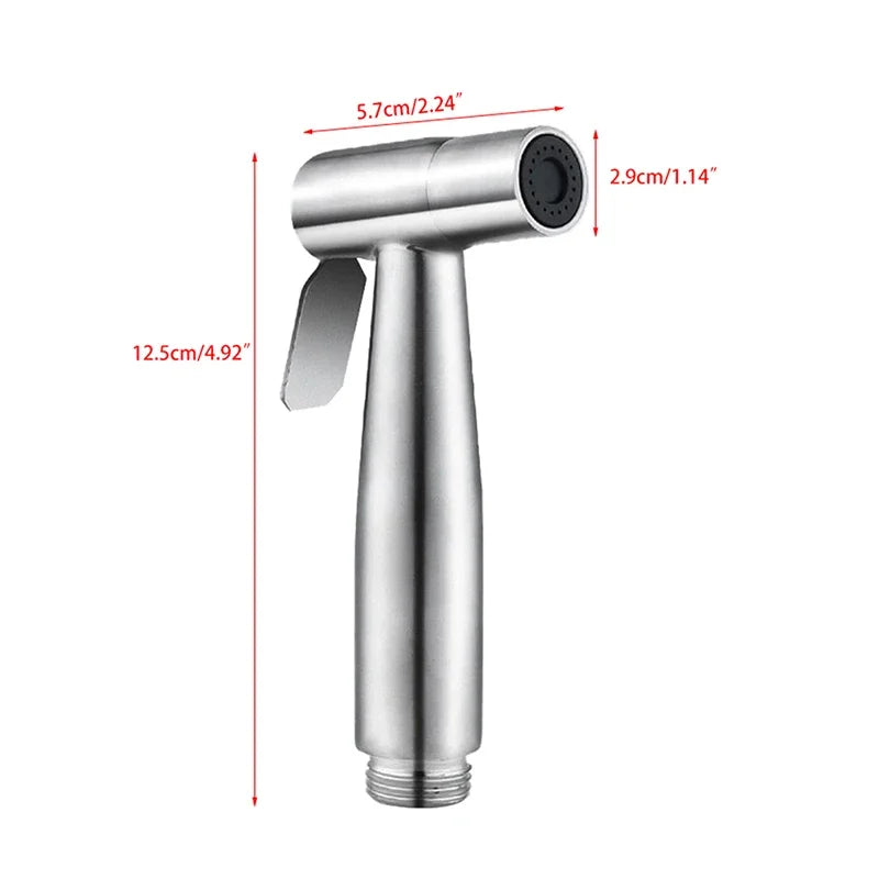 Stainless Steel Bidet Faucet Hand Protable Toilet Easy Cleaning Toilet Bidet Sprayer Gun Holder Home Bathroom Shower