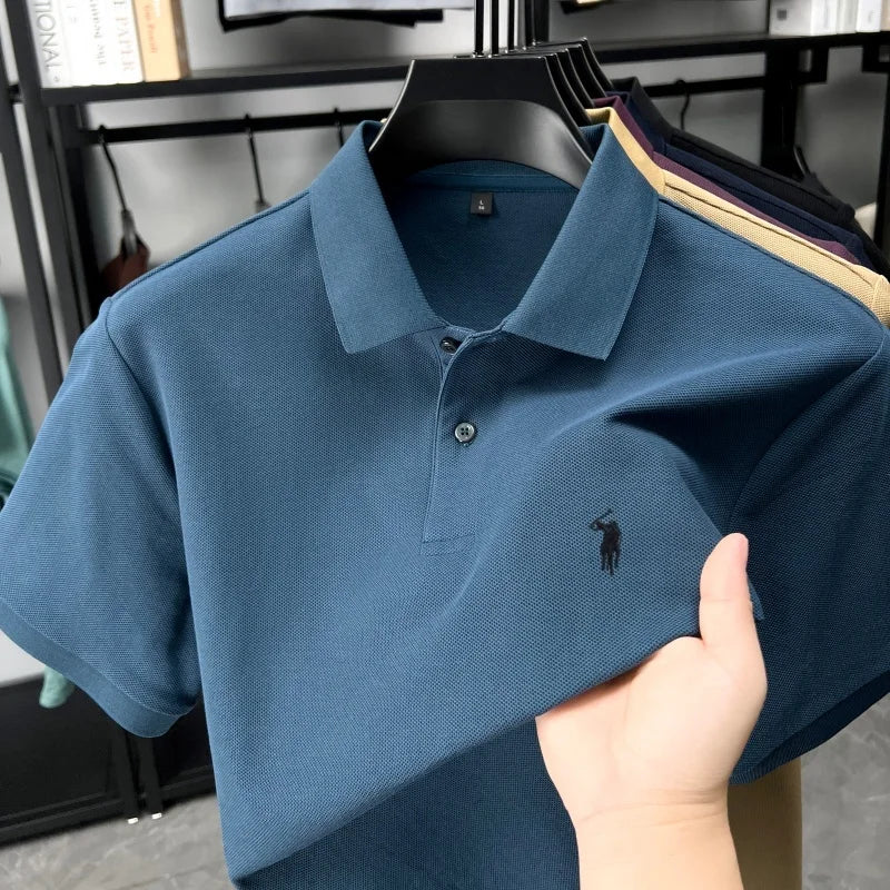 Designer brand 100% cotton short sleeve polo shirt fashion luxury pony embroidery men's summer casual high-quality Paul T-shirt