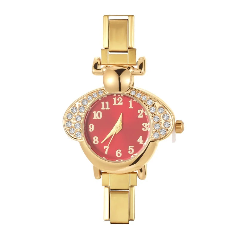 Irregular alloy case Arabic numeral classic dial Stars-shaped diamond-encrusted fashion Stainless Steel Bracelet ladies watch