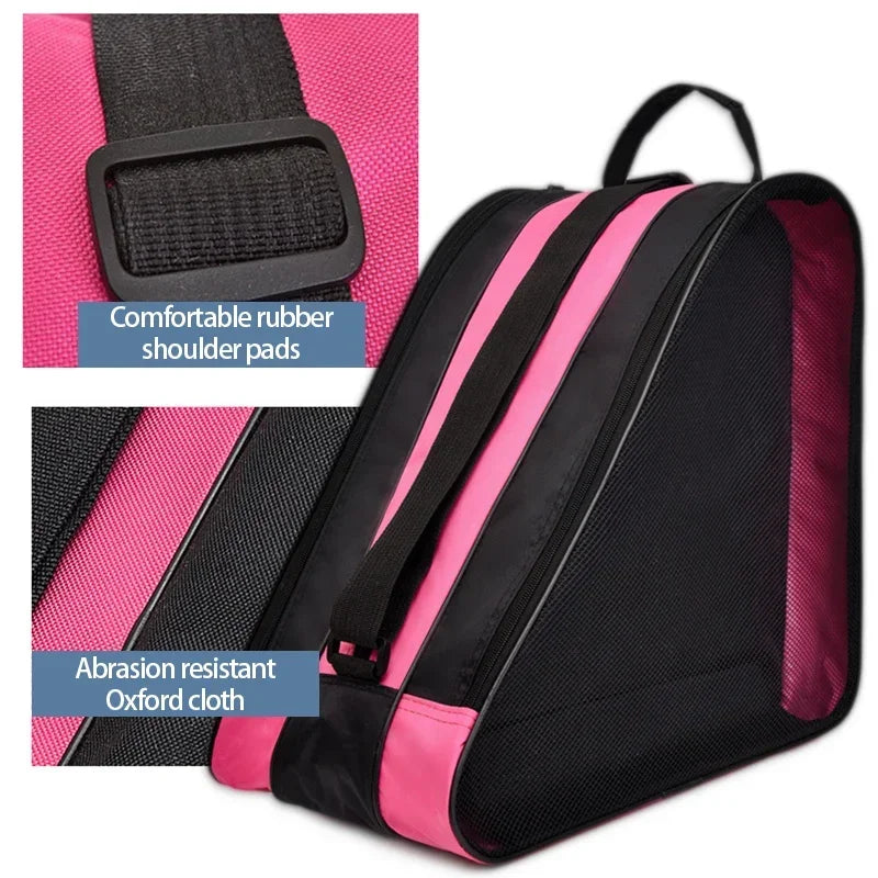 Portable Roller Skates Bag Ice Skating Shoes Cover Large Capacity Breathable Kids Inline Skates Storage Bag Skating Shoes Bags