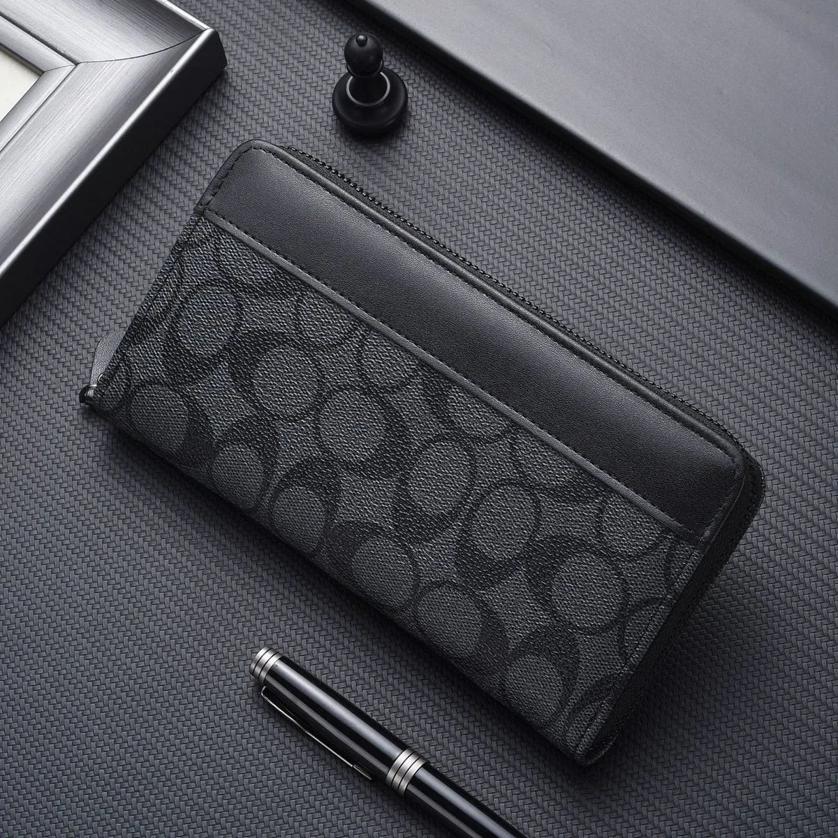 Leather Wallet Men RFID Blocking Bifold Front Pocket Wallet Minimalist Credit Card Holder Cash Money Clip