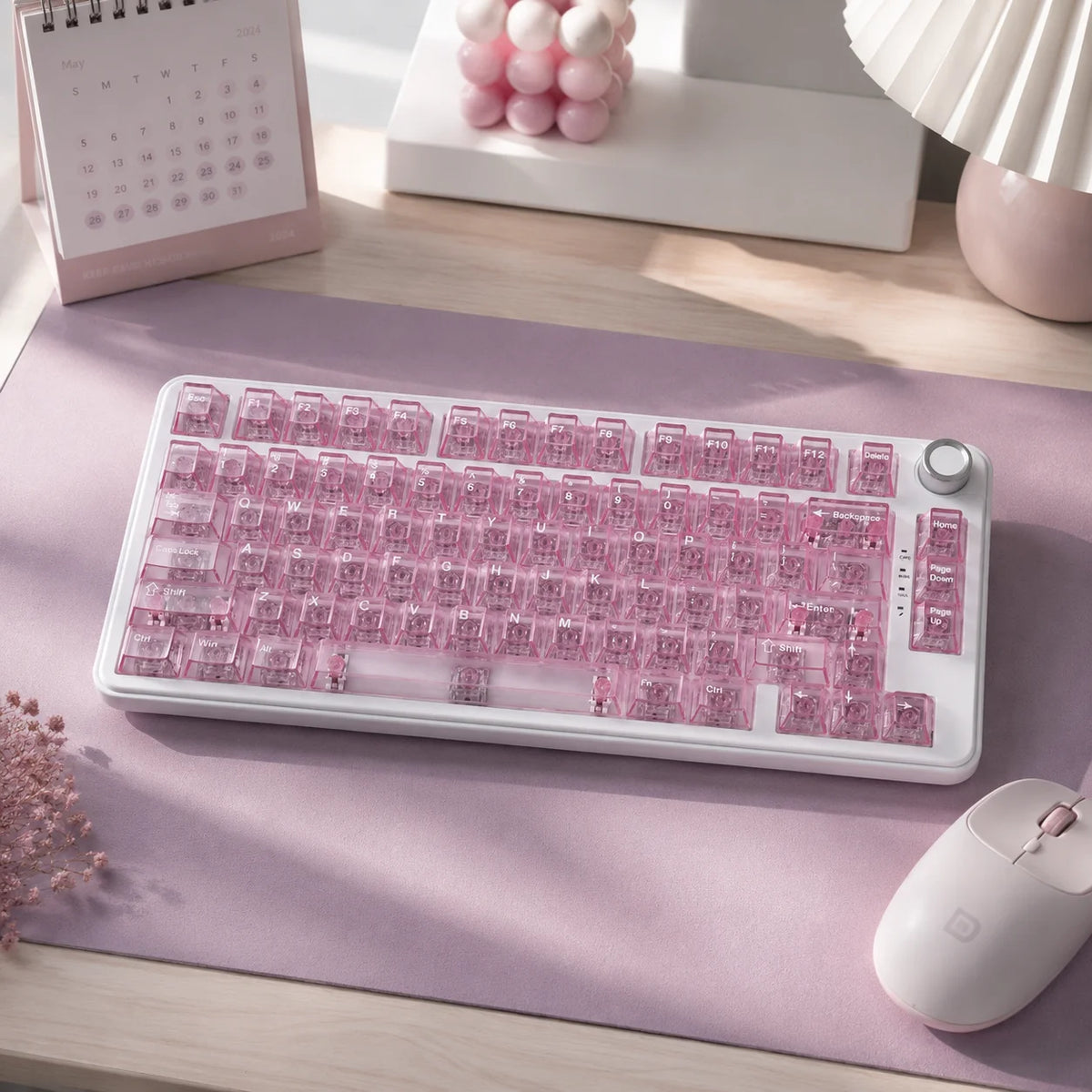 New Purple Transparent Clear Keycaps Crystal Ceramic Pc Keycap Rgb Shine Through Key Cap Mda Profile For Mx Switch Keyboard Gift