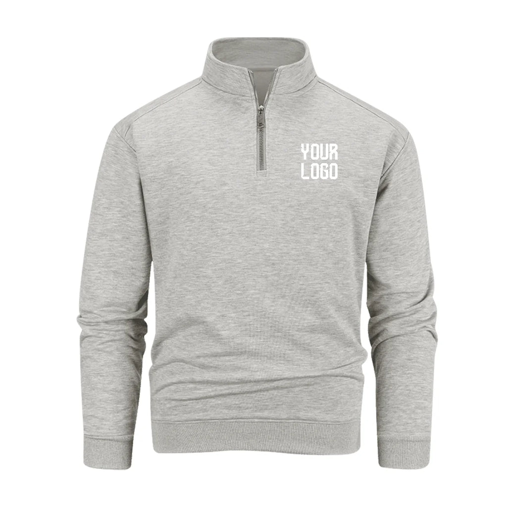 2026 Autumn and Winter Men's Casual Stand Collar Metal Half-Zip Sweater, Supporting Custom Logo